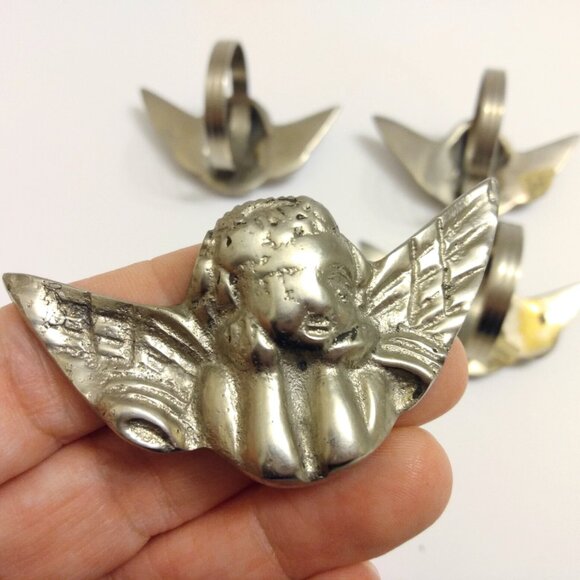 Angel Napkin Rings Set of 4 Cherubs Made in India Retro Vintage - Picture 9 of 10